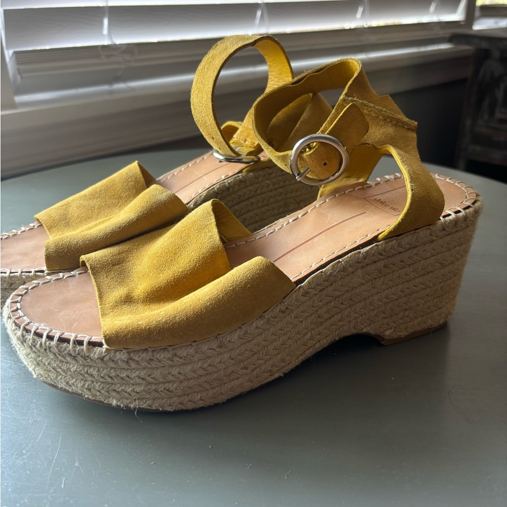 Dolce Vita Yellow Espadrille Platform Sandals